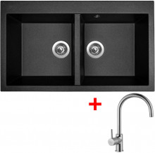 Sinks AMANDA 860 DUO Metalblack + V...